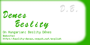 denes beslity business card
